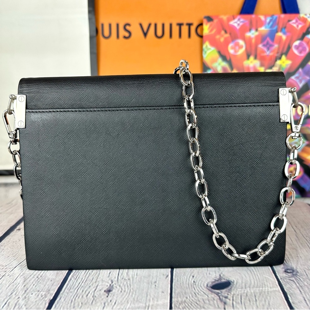 YSL YVES SAINT LAURENT Black Leather Clutch Crossbody  CUSTOM - Picture 3 of 12